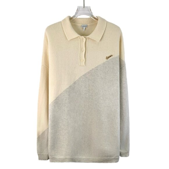 loewe Color-block wool polo shirt